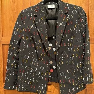 Akris Punto festive black multi-color blazer - size 12